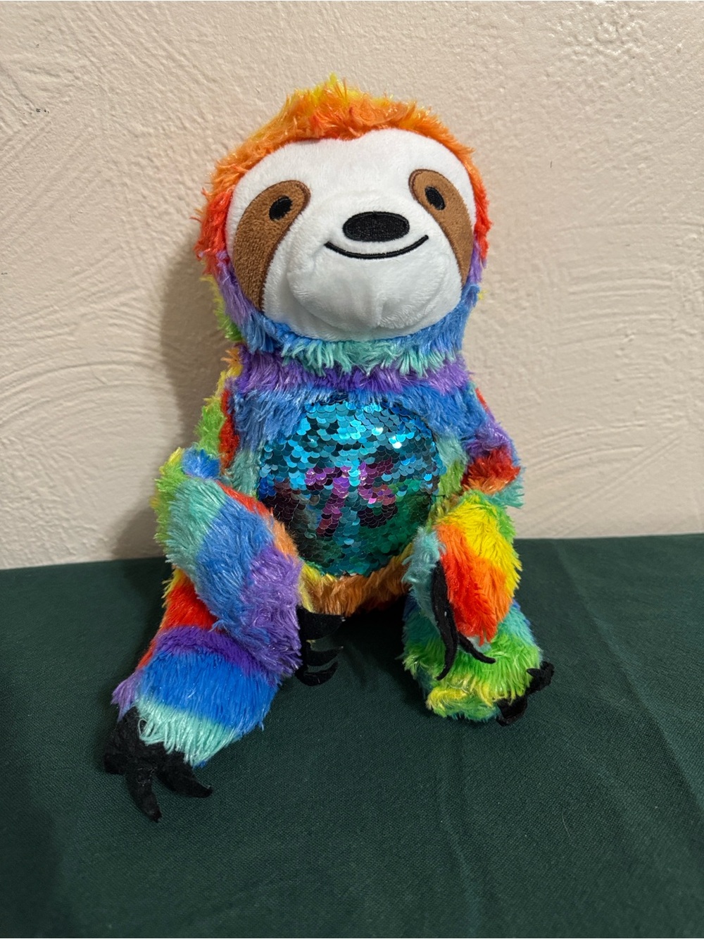 Rainbow Sequin Sloth Plush